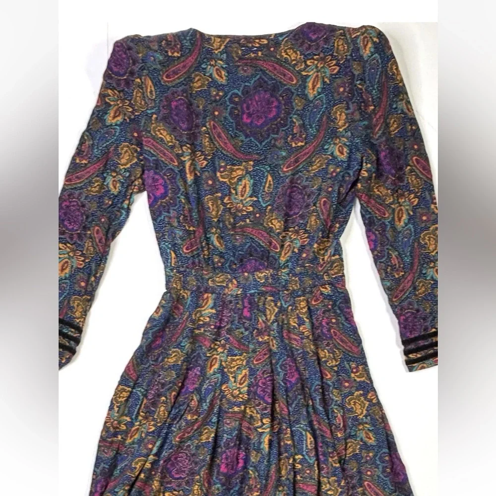 Kathie Lee For Plaza South Dress Women’s Medium (8-10) Vintage Button Paisley - Picture 10 of 10